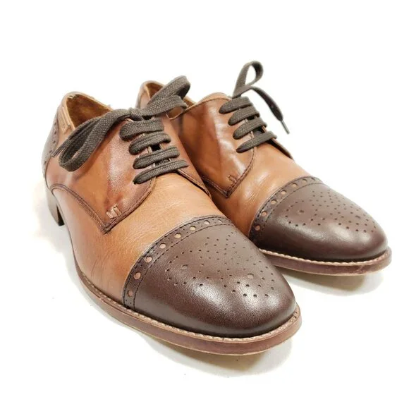 Pikolinos Cap Toe Oxfords Men's Size 7 Two-tone Leather - Picture 2 of 8